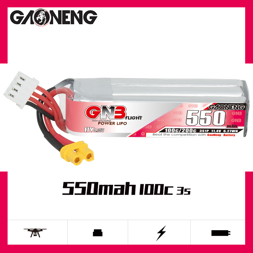 GNB HV 11.4V 550mAh 100C/200C  - Fpv Drone Battery のレビューと価格