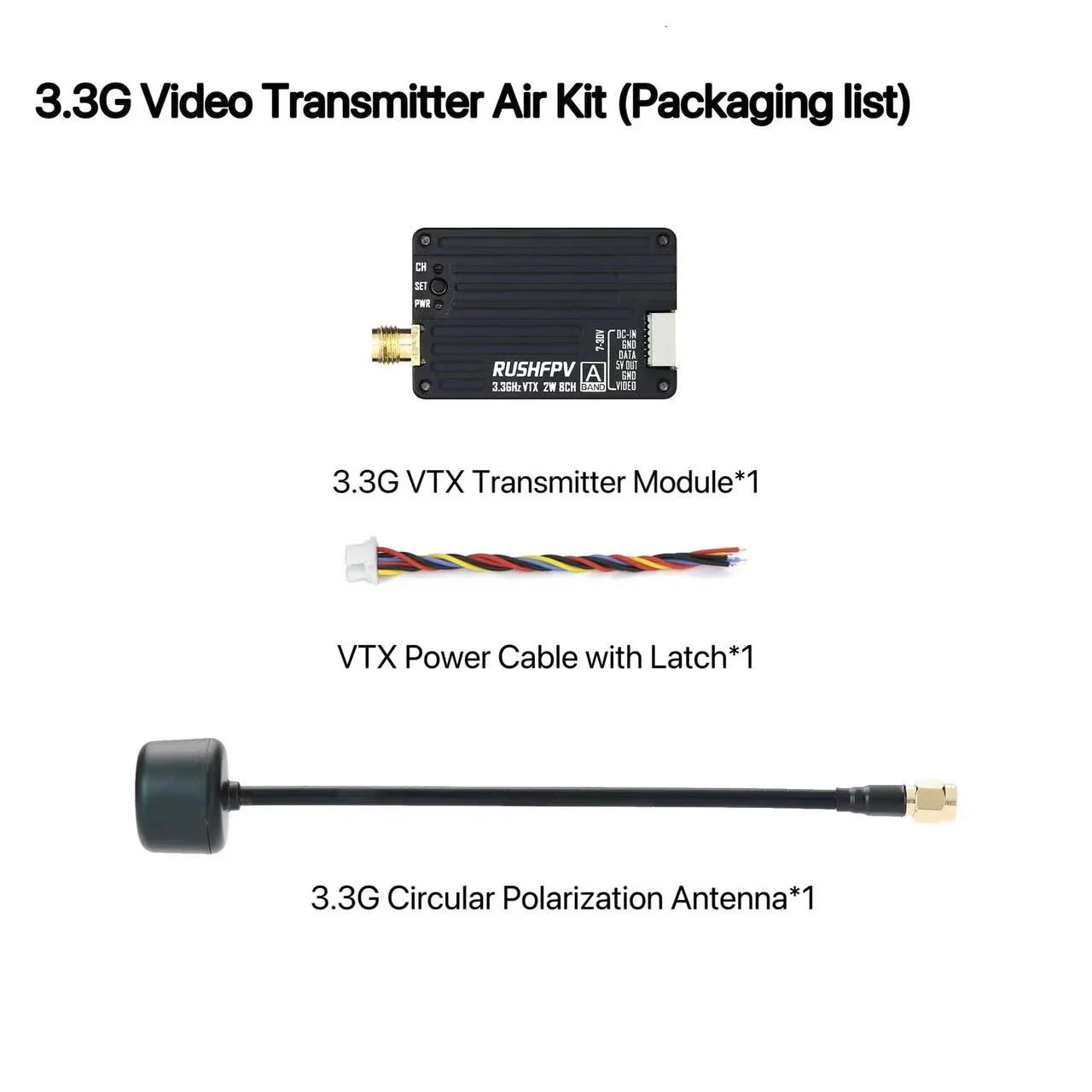 RUSHFPV 3.3G 2W VTX Transmitte - Fpv Drone Antenna のレビューと価格